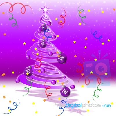Xmas Balls Represents Christmas Tree And Bauble Stock Image