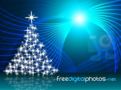 Xmas Tree Means Merry Christmas And Festive Stock Image
