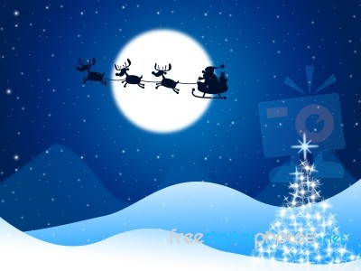 Xmas Tree Represents Merry Christmas And Greeting Stock Image