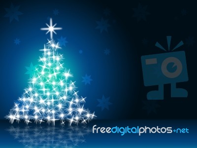 Xmas Tree Shows New Year And Christmas Stock Image
