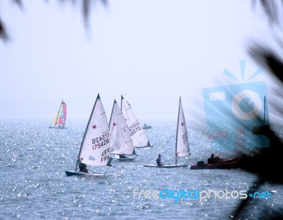 Yachting On The Ocean Stock Photo