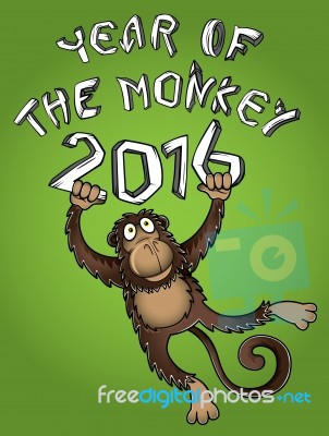 Year Of The Monkey 2016 Chinese Zodiac Design Stock Image