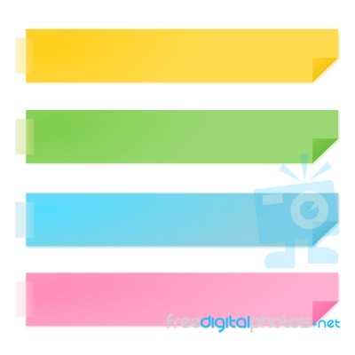 Yellow And Green Paper Notes Stock Image