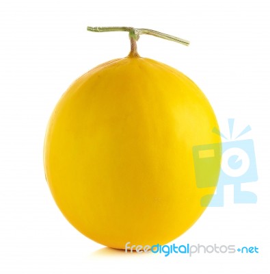 Yellow Cantaloupe Isolated On The White Background Stock Photo