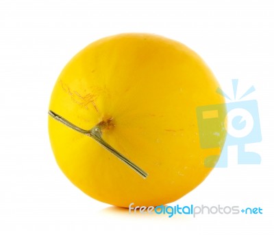 Yellow Cantaloupe Isolated On The White Background Stock Photo