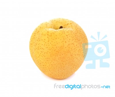 Yellow Pear Isolated On A White Stock Photo
