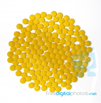 Yellow Pills Stock Photo