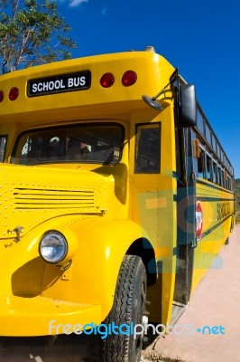 Yellow School Bus Stock Photo