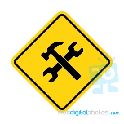 Yellow Under Construction Sign Stock Image