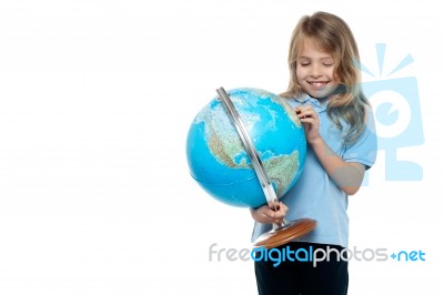 Yes I Found My Country On The Globe Stock Photo