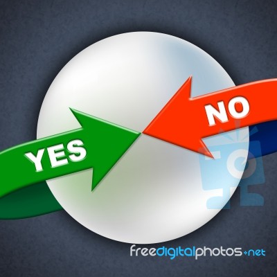 Yes No Arrows Shows All Right And Ok Stock Image