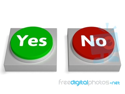 Yes No Buttons Shows Validation Or Check Stock Image