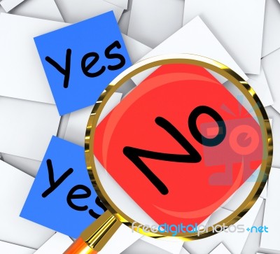 Yes No Post-it Papers Show Accept Or Decline Stock Image