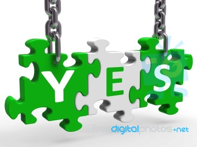 Yes Puzzle Shows Approval Validation And Support Stock Image
