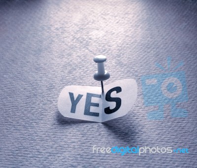 Yes Tag Paper Stock Photo