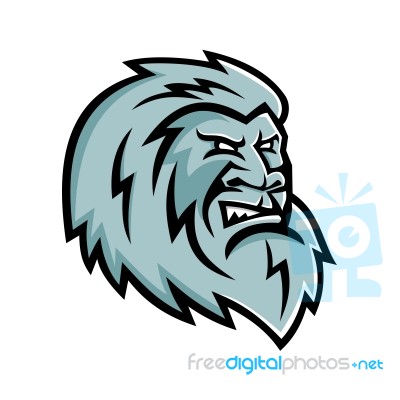 Yeti Head Mascot Stock Image