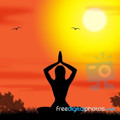 Yoga Pose Means Body Calm And Meditating Stock Image