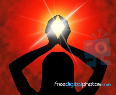 Yoga Pose Means Meditating Spirituality And Meditation Stock Image