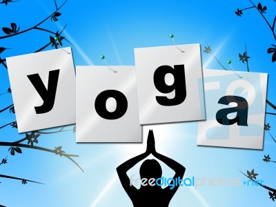 Yoga Pose Represents Posture Balance And Enlightenment Stock Image