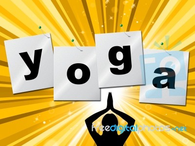 Yoga Pose Shows Meditate Zen And Posture Stock Image