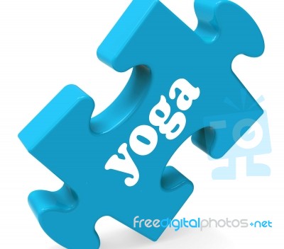 Yoga Puzzle Shows Meditate Meditation And Relaxation Stock Image