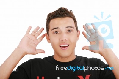 Young Amazed And Surprised Man Stock Photo Young Amazed And Surprised Man Stock Photo
