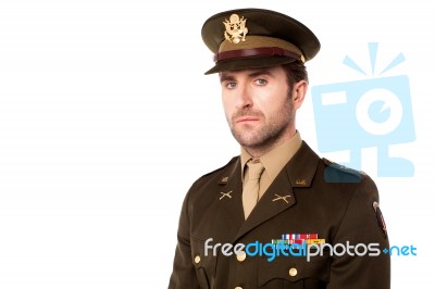 Young American Soldier In Uniform Stock Photo