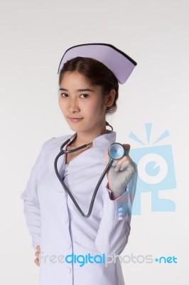 Young Asian Nurses Stock Photo