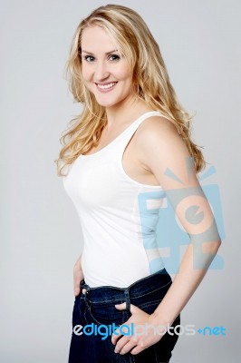 Young Attractive Smiling Woman Stock Photo