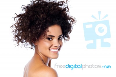 Young Beautiful Woman With Magnificent Hair Stock Photo