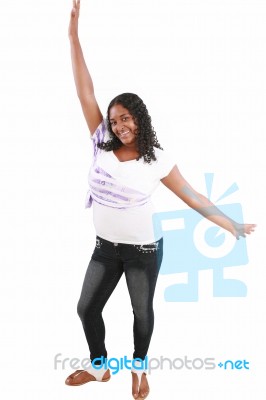 Young Black Teenager Excited Stock Photo