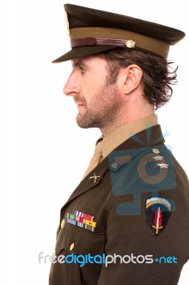 Young Brave Army Officer Stock Photo
