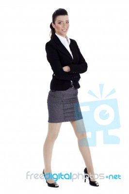 Young Business Woman In Professional Costume Stock Photo