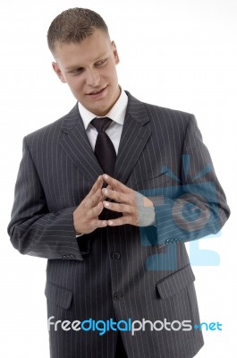 Young Businessman Looking Aside Stock Photo