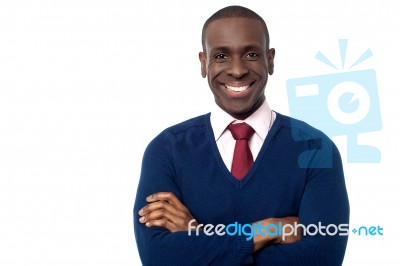 Young Businessman Posing To Camera Stock Photo