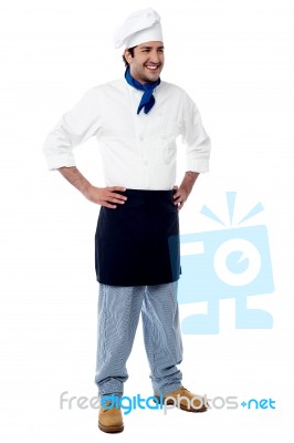 Young Confident Male Chef Posing Stock Photo