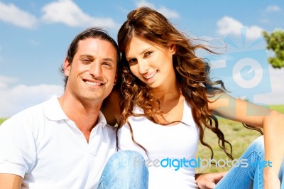 Young Couple In Outdoor Stock Photo