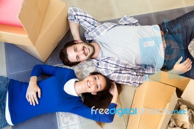 Young Couple Moving In New Home Stock Photo