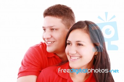 Young Couple Smiling Stock Photo