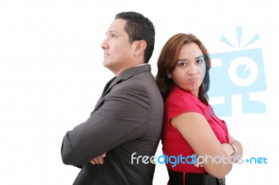 Young Couple Standing Back To Back Having Relationship Difficult… Stock Photo