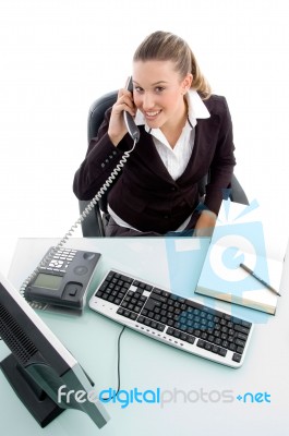 Young Executive Talking On Phone Stock Photo