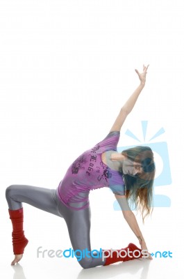 Young Female Doing Dance Stock Photo