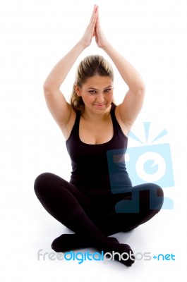 Young Female Doing Yoga Stock Photo