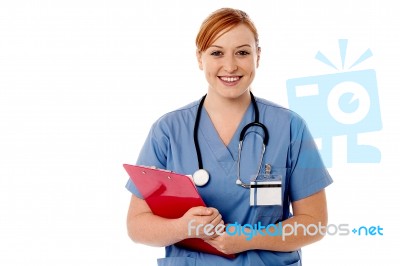 Young Female Nurse Holding Clipboard Stock Photo Young Female Nurse Holding Clipboard Stock Photo