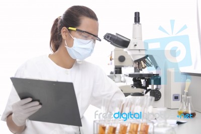 Young Female Researcher Stock Photo