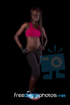 Young Fit African Woman Stock Photo