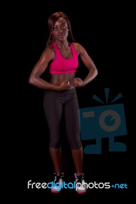 Young Fit African Woman Stock Photo