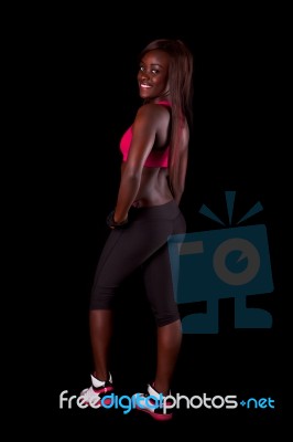 Young Fit African Woman Stock Photo