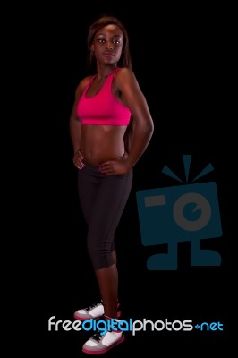 Young Fit African Woman Stock Photo