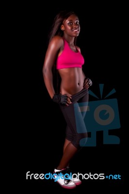 Young Fit African Woman Stock Photo